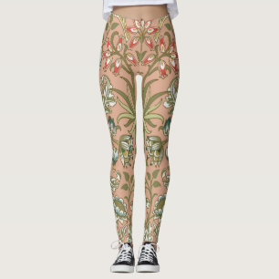 William Morris Hyacinth Flower Roos Art Leggings