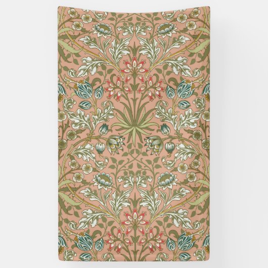 William Morris Hyacinth Flower Roos Art Spandoek (Verticaal)