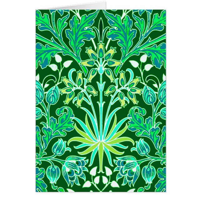 William Morris Hyacinth Imprimer, Emerald Green (Devant)