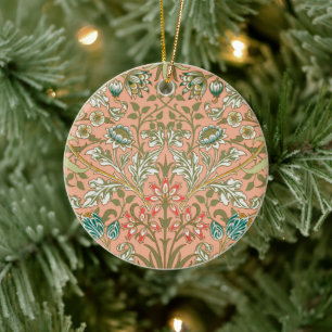 William Morris Hyacinth Patroon Stof Roze Keramisch Ornament