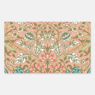 William Morris Hyacinth Patroon Stof Roze Rechthoekige Sticker