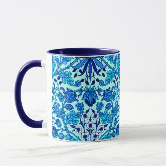 William Morris Hyacinth Print, Aqua en Turquoise Mok (Links)