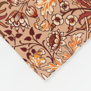 William Morris Hyacinth Print, Brown en Beige Fleece Deken