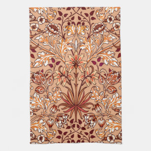 William Morris Hyacinth Print, Brown en Beige Theedoek