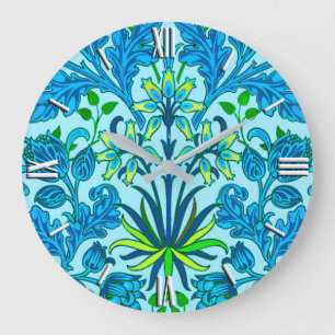 William Morris Hyacinth Print, Cerulean Blue Grote Klok