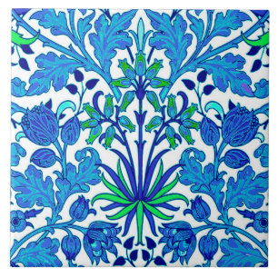 William Morris Hyacinth Print, Cerulean Blue Tegeltje
