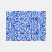 William Morris Hyacinth Print, Cobalt Blue en Whit Fleece Deken (Voorkant (Horizontaal))