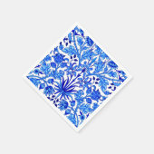 William Morris Hyacinth Print, Cobalt Blue en Whit Servet (Hoek)