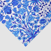 William Morris Hyacinth Print, Cobalt Blue en Whit Tissuepapier (Detail)