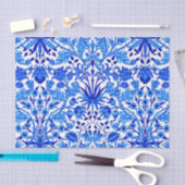 William Morris Hyacinth Print, Cobalt Blue en Whit Tissuepapier (Craft)