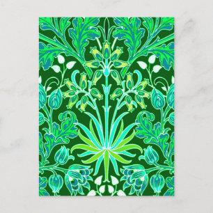 William Morris Hyacinth Print, Emerald Green Briefkaart