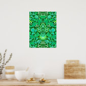 William Morris Hyacinth Print, Emerald Green Poster (Keuken)
