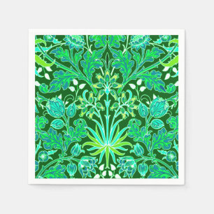 William Morris Hyacinth Print, Emerald Green Servetten