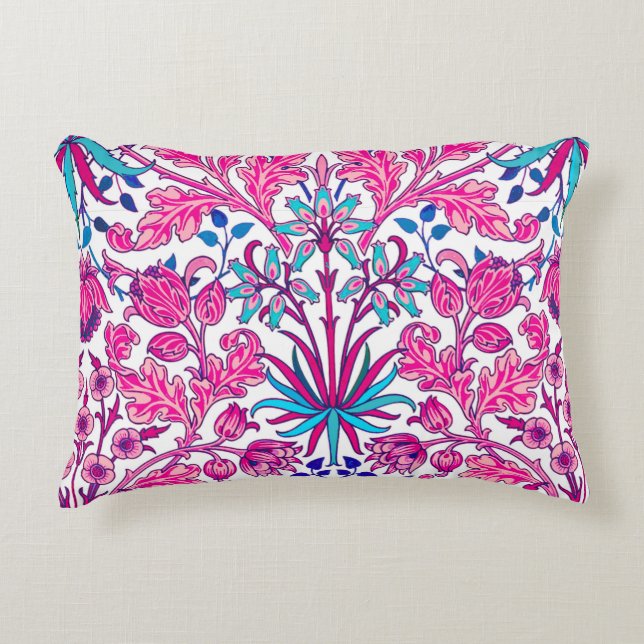 William Morris Hyacinth Print, Fuchsia Pink Accent Kussen (Voorkant)