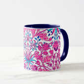 William Morris Hyacinth Print, Fuchsia Pink Mok (Voorkant rechts)