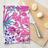 William Morris Hyacinth Print, Fuchsia Pink Theedoek (Quarter Fold)