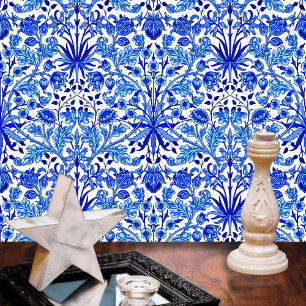 William Morris Hyacinth Print Kobalt Blauw & Wit Behang
