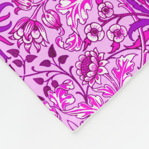 William Morris Hyacinth Print, Lavender en Violet Fleece Deken