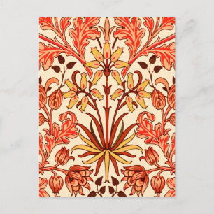 William Morris Hyacinth Print, Oranje en Rust Briefkaart