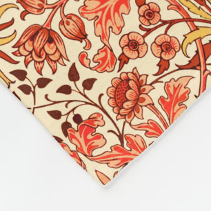 William Morris Hyacinth Print, Oranje en Rust Fleece Deken