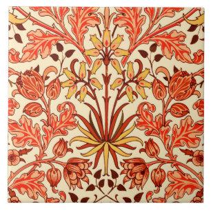 William Morris Hyacinth Print, Oranje en Rust Tegeltje