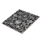 William Morris Hyacinth Print, zwart en wit Tegeltje (Zijkant)