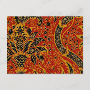 William Morris India Red Floral Briefkaart