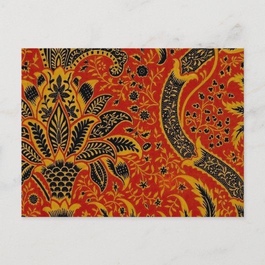 William Morris India Red Floral Briefkaart (Voorkant)