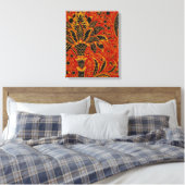 William Morris India Red Floral Canvas Afdruk (Insitu (Slaapkamer))