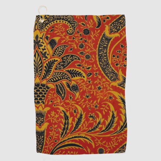 William Morris India Red Floral Golfhanddoek (Voorkant)