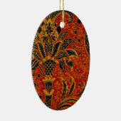 William Morris India Red Floral Keramisch Ornament (Rechts)