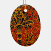William Morris India Red Floral Keramisch Ornament (Achterkant)