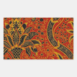 William Morris India Red Floral Rechthoekige Sticker