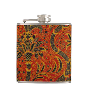 William Morris India Rood Bloem Motief Vintage Kla Heupfles