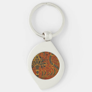 William Morris India Rood Bloem Motief Vintage Kla Sleutelhanger