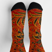 William Morris India Rood Bloem Motief Vintage Kla Sokken (Top)