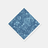 William Morris Indian, Dark Indigo en Sky Blue Servetten (Hoek)