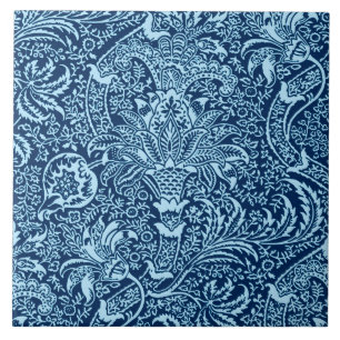 William Morris Indian, Dark Indigo en Sky Blue Tegeltje