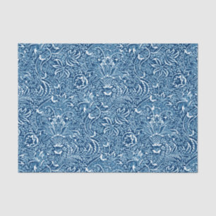 William Morris Indian, Indigo Blue en White Tissuepapier