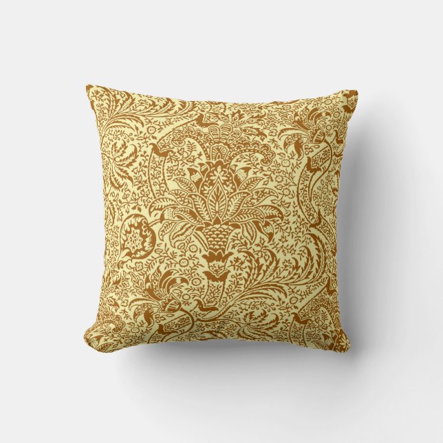 William Morris Indian, Mustard Yellow en Gold Kussen (Voorkant)