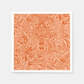 William Morris Indian, perzik en koraal Sinaasappe Servetten (Voorkant)