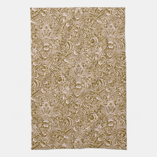 William Morris Indian, Taupe Tan en Beige Theedoek