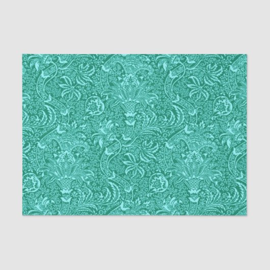 William Morris Indian, Turquoise en Light Aqua Tissuepapier (Voorkant)