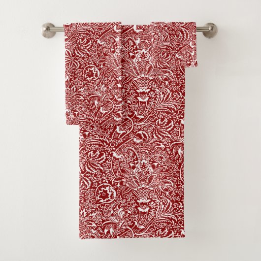 William Morris Indien, rouge foncé et blanc (En situation)