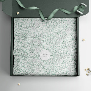 William Morris Ink Tulpen Retro Floral Tissuepapier