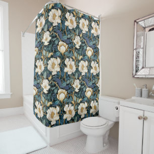 William Morris Inspiré Floral Douche Rideau