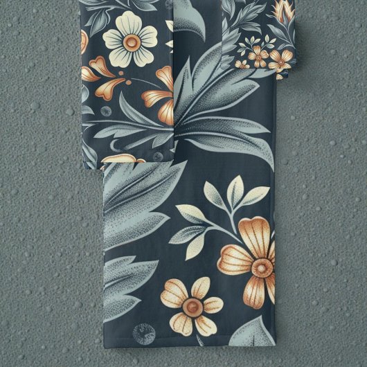 William Morris Inspired Botanical Style Pattern Bad Handdoek