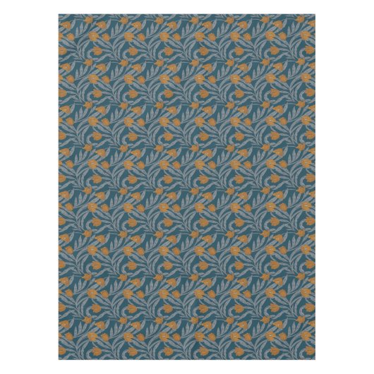 William Morris Inspired Dark Floral Pattern Tafelkleed (Voorkant)