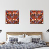 William Morris Inspired Fox with poppies bluebell  (Chambre à coucher)