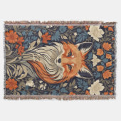  William Morris inspireerde Floral Red Fox Deken (Voorkant)